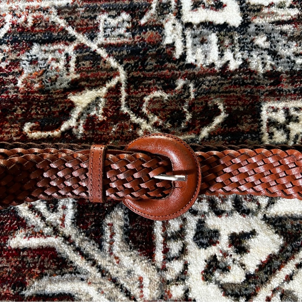 Brown faux leather belt